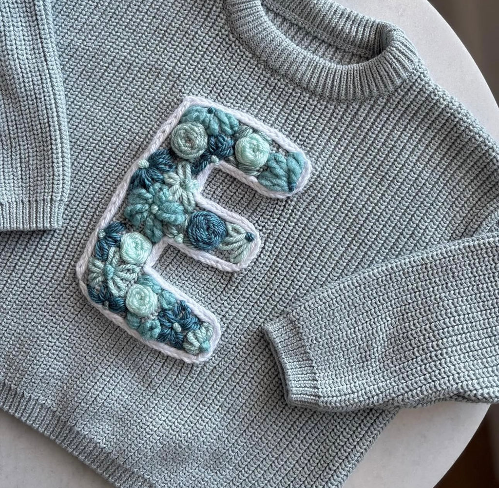 Custom Floral Initial Sweater